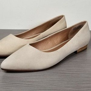 Caslon Luna Pointy Toe Flat, Nude Nubuck, Womens Size 6.5